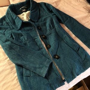 blue wool coat